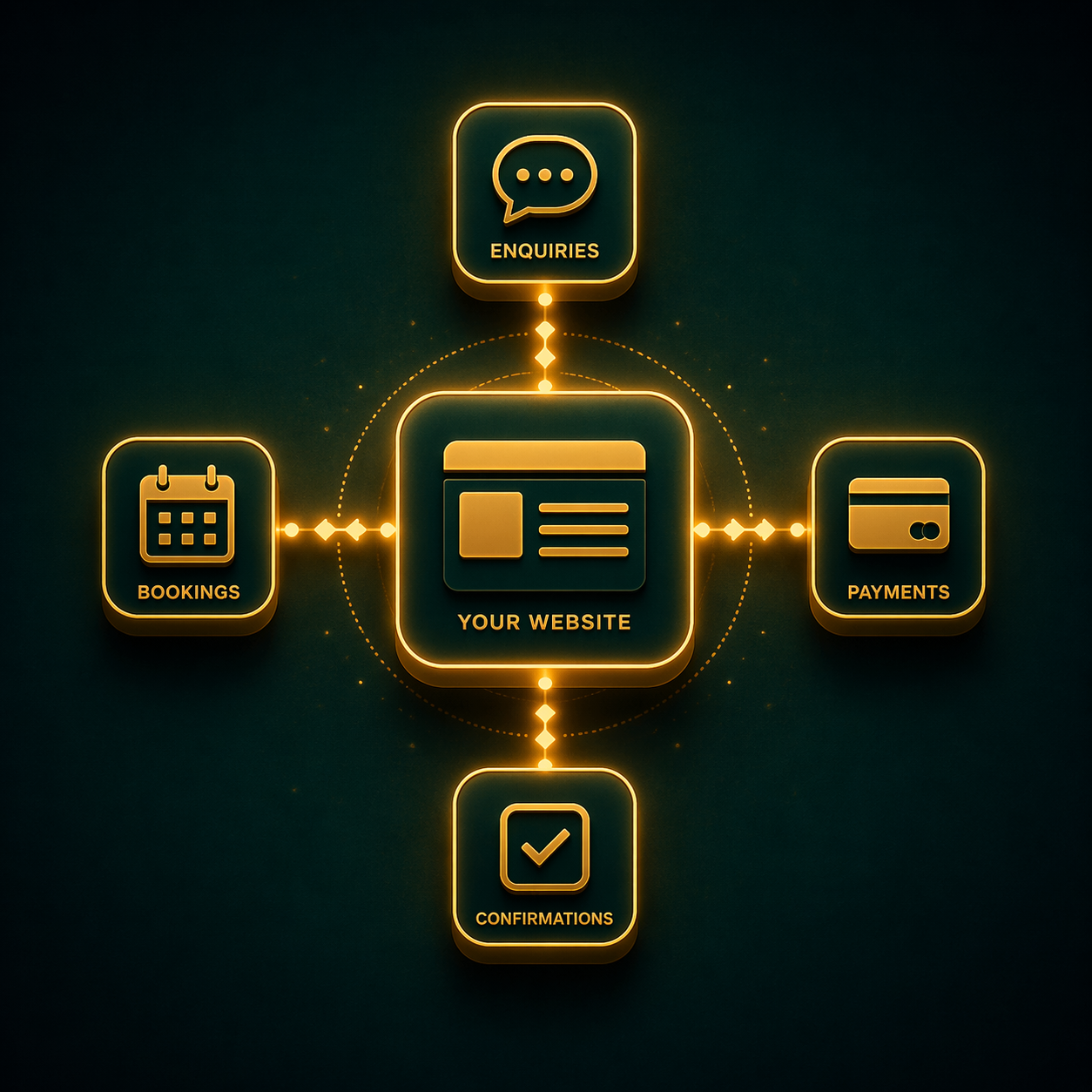 Automation and enquiry system visual for bookings, payments, and customer actions