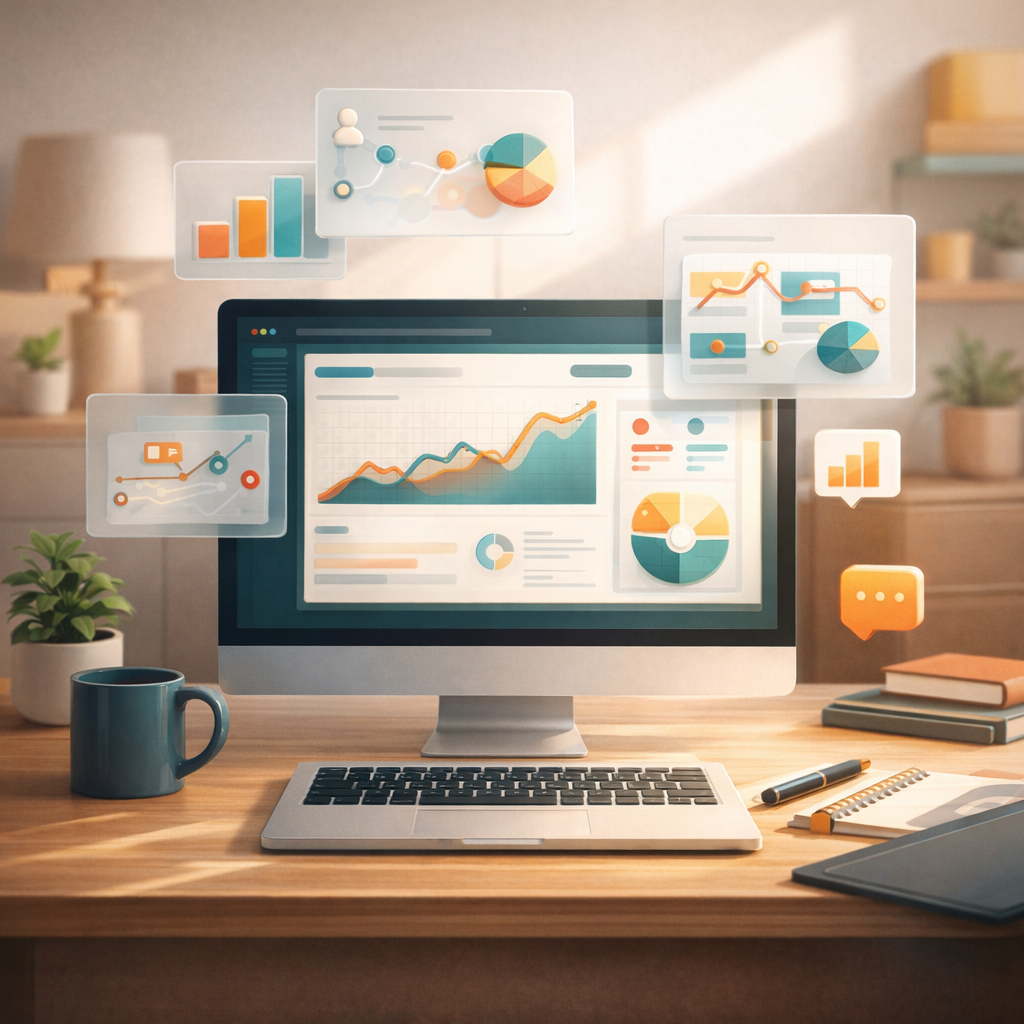 Analytics and tracking graphic for website insight